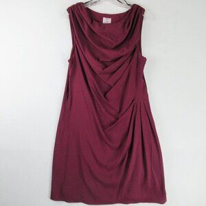 Suzi Chin Burgundy Sheath Dress Size 14 Draped